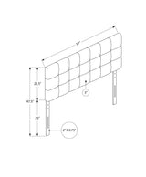 Full Size Bed Headboard Only, Upholstered, Transitional - Gray