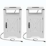 Farmhouse Nightstand, Charging Station & Storage