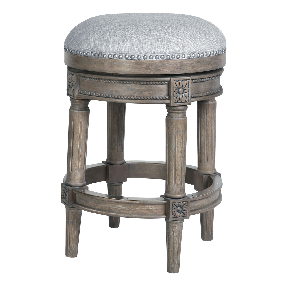 Rustic Elegance Backless Swivel Stool