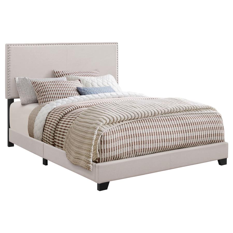 Boyd Upholstered Eastern King Panel Bed Ivory - 350051KE