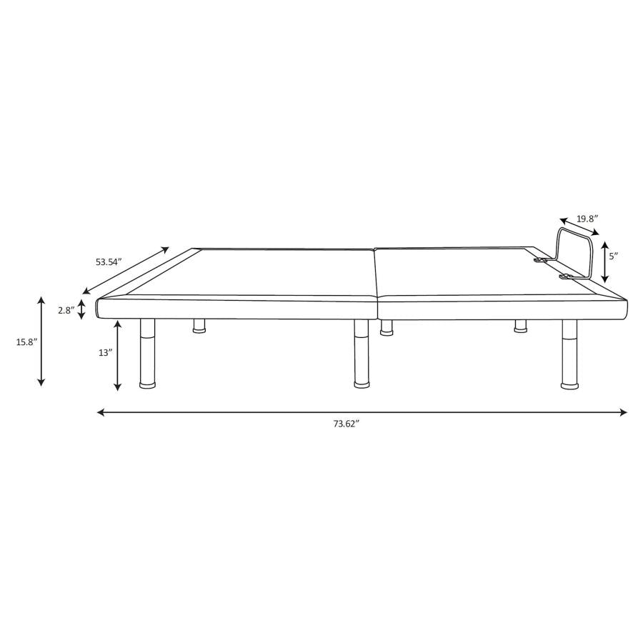 Clara Full Adjustable Bed Base Grey and Black - 350131F