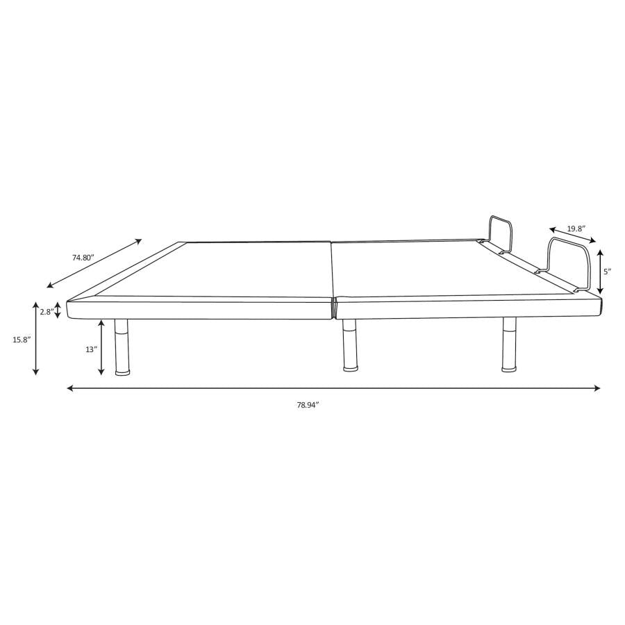 Clara Eastern King Adjustable Bed Base Grey and Black - 350131KE
