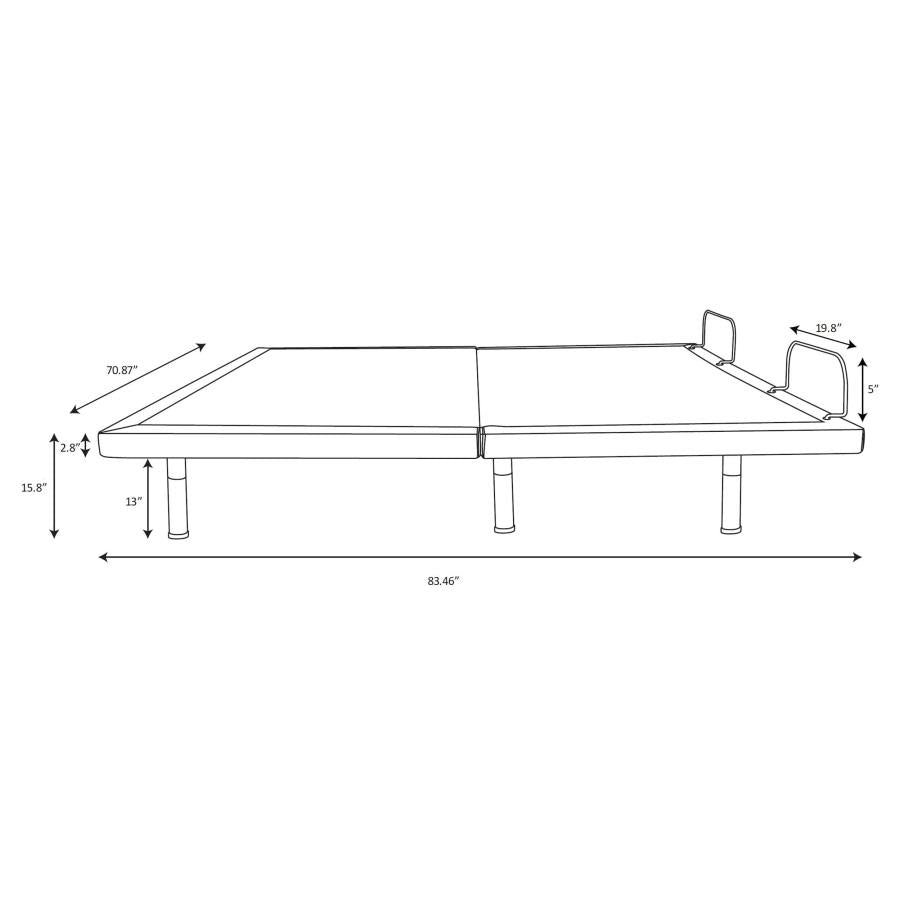 Clara California King Adjustable Bed Base Grey and Black - 350131KW
