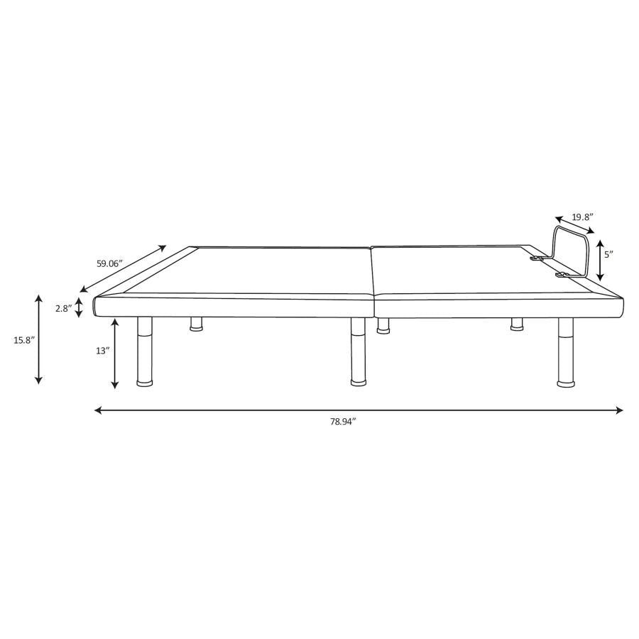 Clara Queen Adjustable Bed Base Grey and Black - 350131Q