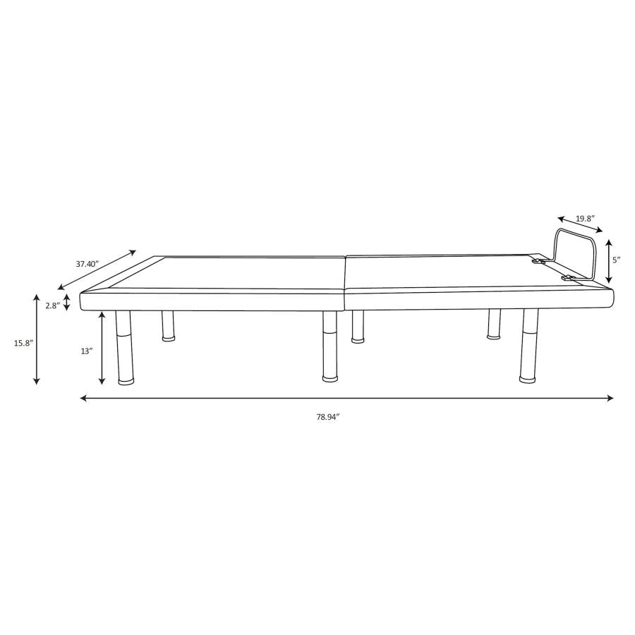Negan Twin Extra Long Adjustable Bed Base Grey and Black - 350132TL