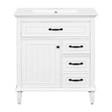 Bathroom Vanity With Sink Top, Flip Drawers, Adjustable Shelf