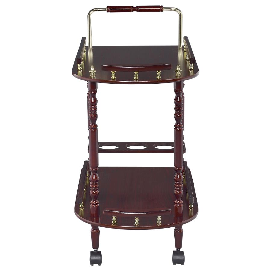Palmer 2-tier Rectangular Wood Bar Cart Merlot - 3512