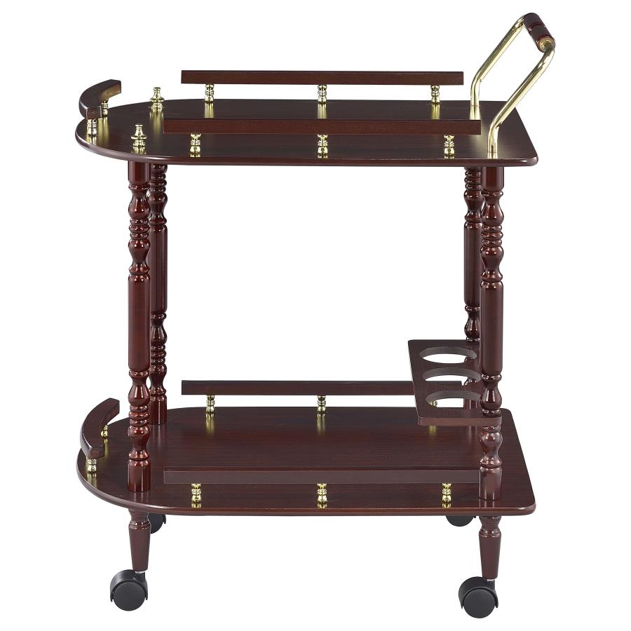 Palmer 2-tier Rectangular Wood Bar Cart Merlot - 3512