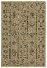 Earth - 5'3" X 7'3" Indoor, Outdoor Area Rug Polypropylene - Jute / Black