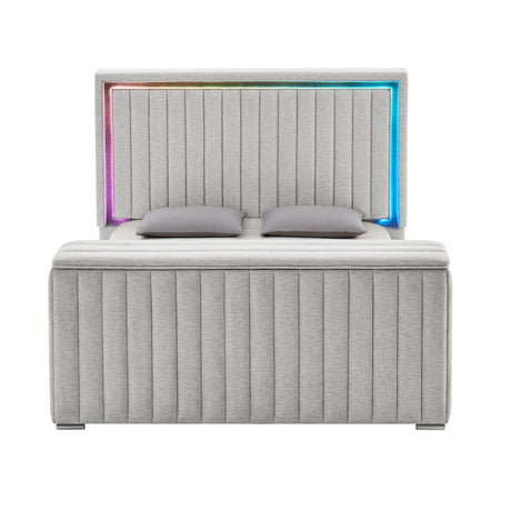 Elliot - Bed With Immersive Sound, LED Lighting, Fireplace Footboard, TV Lift