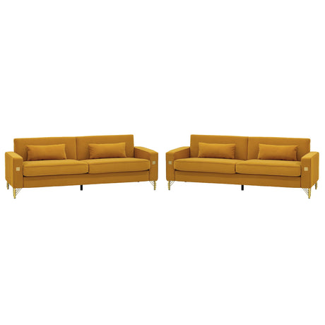 2 Pieces Sofa Sofa Set With Removable Cushions For Home Apartment