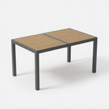 Rectangle Outdoor Patio Table With Slatted Top - Gray
