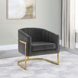 Tufted Barrel Accent Chair Upholstered Lounge Chair - Gray