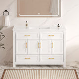 Bathroom Vanity With Sink Combo, 4 Soft Close Doors And 4 Drawers