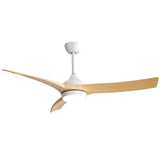 52" Ceiling Fan & 18W LED Light And Remote Control, DC Motor For Bedroom - White