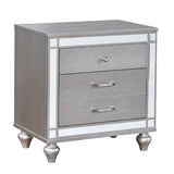 Contemporary Nightstand With Crocodile Textured Trim