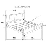 Eastern King Panel Bed With Upholstered Headboard And Footboard - Cappuccino