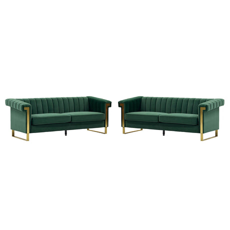 2 Piece Sofa Set With Tufted Back And Deep Seating