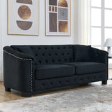 Modern Chesterfield Sofa With Tufted Backrest For Living Room