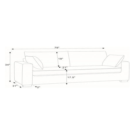 Upholstered Sofa With Toss Pillows - Dark Gray