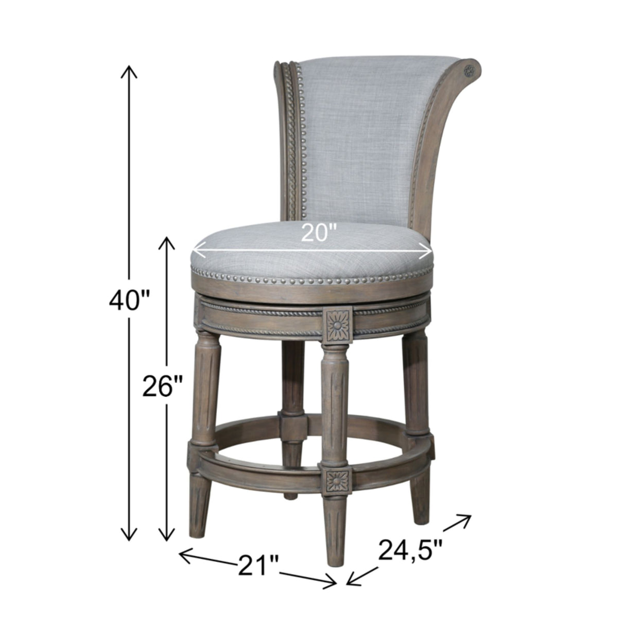 Swivel Barstool With High-Back