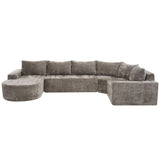 Modular Cloud Sectional Sofa Set, U-Shaped Upholstered Couch With Deep Seat