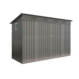 Outdoor Storage Shed, Tool House With Sloping Roof, 6 Vents And 2 Swing Doors For Backyard - Gray
