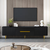 TV Stand For TVs, Media Console With 4 Spacious Cabinets For Living Room