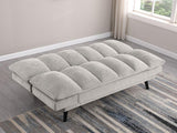 Laredo Upholstered Tufted Convertible Sofa Bed Light Grey - 360017