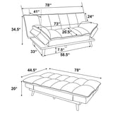 Laredo Upholstered Tufted Convertible Sofa Bed Light Grey - 360017
