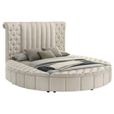 Sonya Upholstered Queen Round Storage Bed Ivory - 360111Q