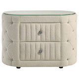 Sonya 2-drawer Upholstered Nightstand Bedside Table Ivory - 360112