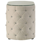 Sonya 2-drawer Upholstered Nightstand Bedside Table Ivory - 360112