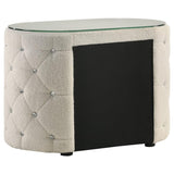 Sonya 2-drawer Upholstered Nightstand Bedside Table Ivory - 360112