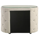 Sonya 2-drawer Upholstered Nightstand Bedside Table Ivory - 360112