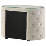 Sonya 2-drawer Upholstered Nightstand Bedside Table Ivory - 360112