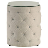 Sonya 2-drawer Upholstered Nightstand Bedside Table Ivory - 360112
