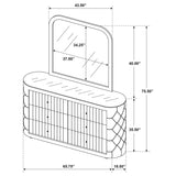 Sonya 6-drawer Upholstered Bedroom Dresser with Mirror Ivory - 360113M