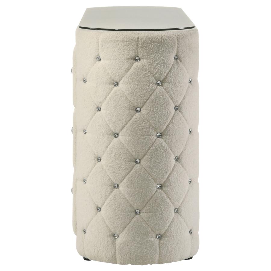 Sonya 6-drawer Upholstered Bedroom Dresser Ivory - 360113