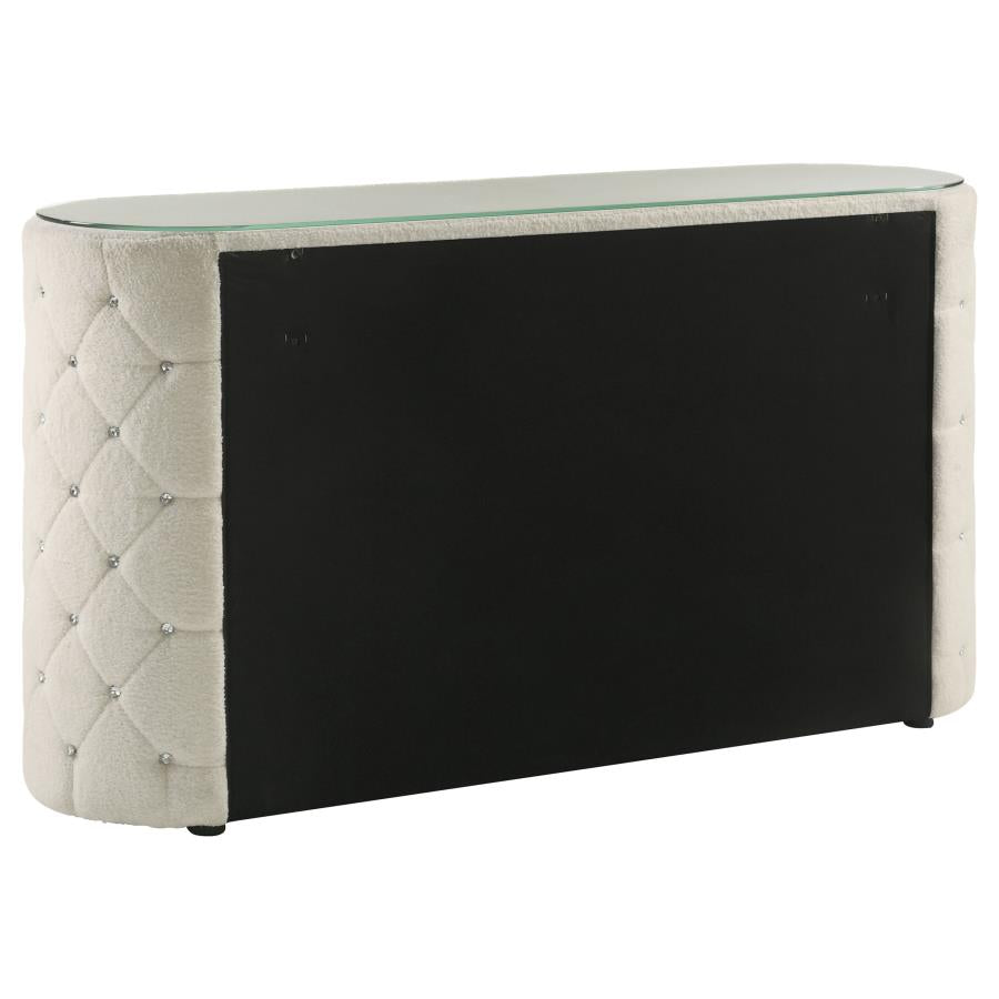 Sonya 6-drawer Upholstered Bedroom Dresser Ivory - 360113