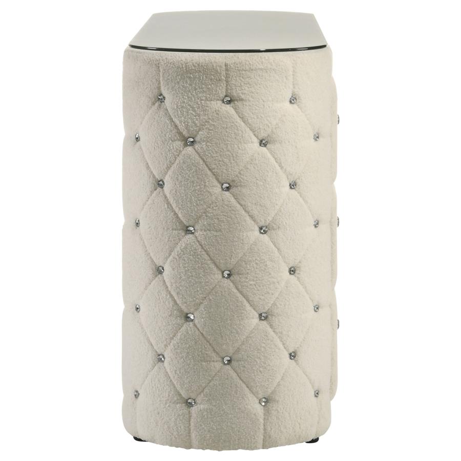 Sonya 6-drawer Upholstered Bedroom Dresser Ivory - 360113