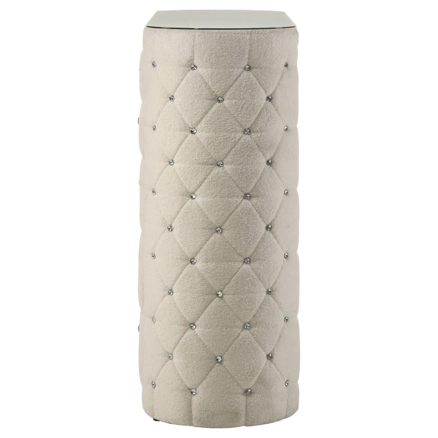 Sonya 5-drawer Upholstered Bedroom Chest of Drawers Ivory - 360115