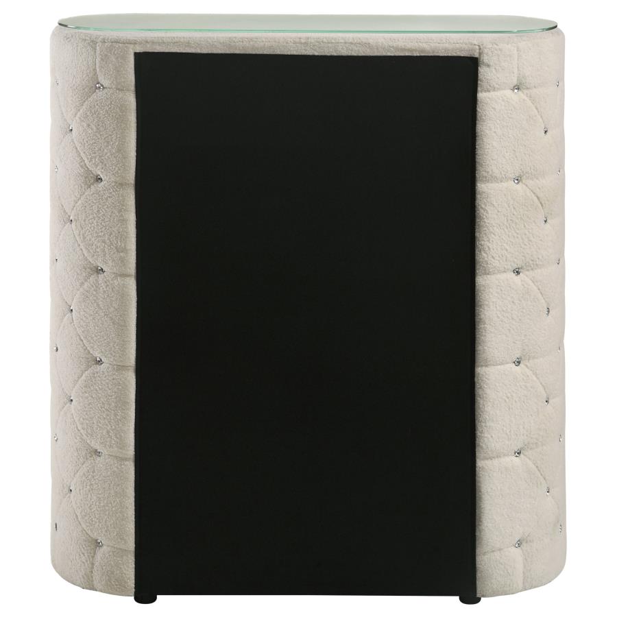 Sonya 5-drawer Upholstered Bedroom Chest of Drawers Ivory - 360115