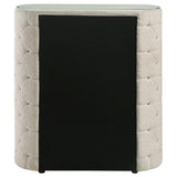 Sonya 5-drawer Upholstered Bedroom Chest of Drawers Ivory - 360115