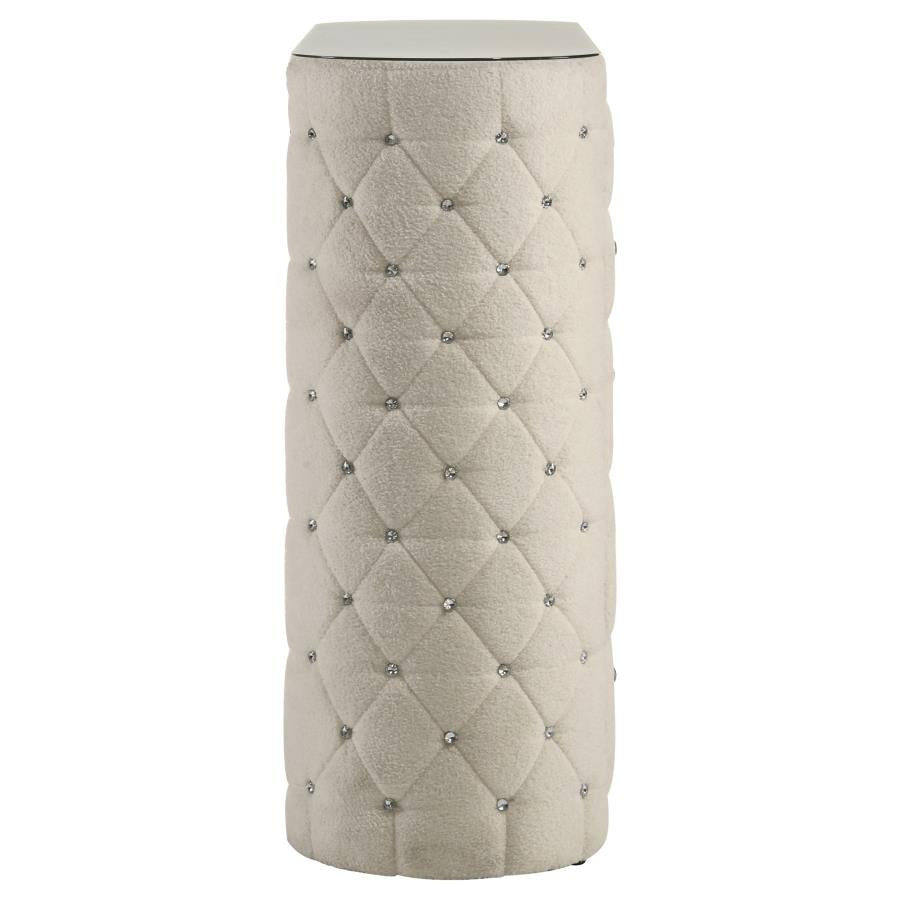 Sonya 5-drawer Upholstered Bedroom Chest of Drawers Ivory - 360115