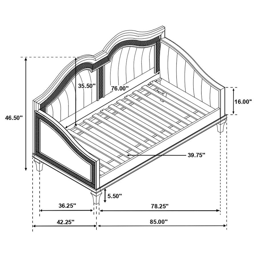 Evangeline Upholstered Twin Daybed Silver Oak - 360121