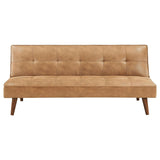 Jenson Upholstered Tufted Convertible Sofa Bed Saddle Brown - 360234