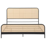 Lanewood Open Cane Webbing Metal Eastern King Bed Black - 360250KE