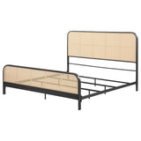 Lanewood Open Cane Webbing Metal Eastern King Bed Black - 360250KE