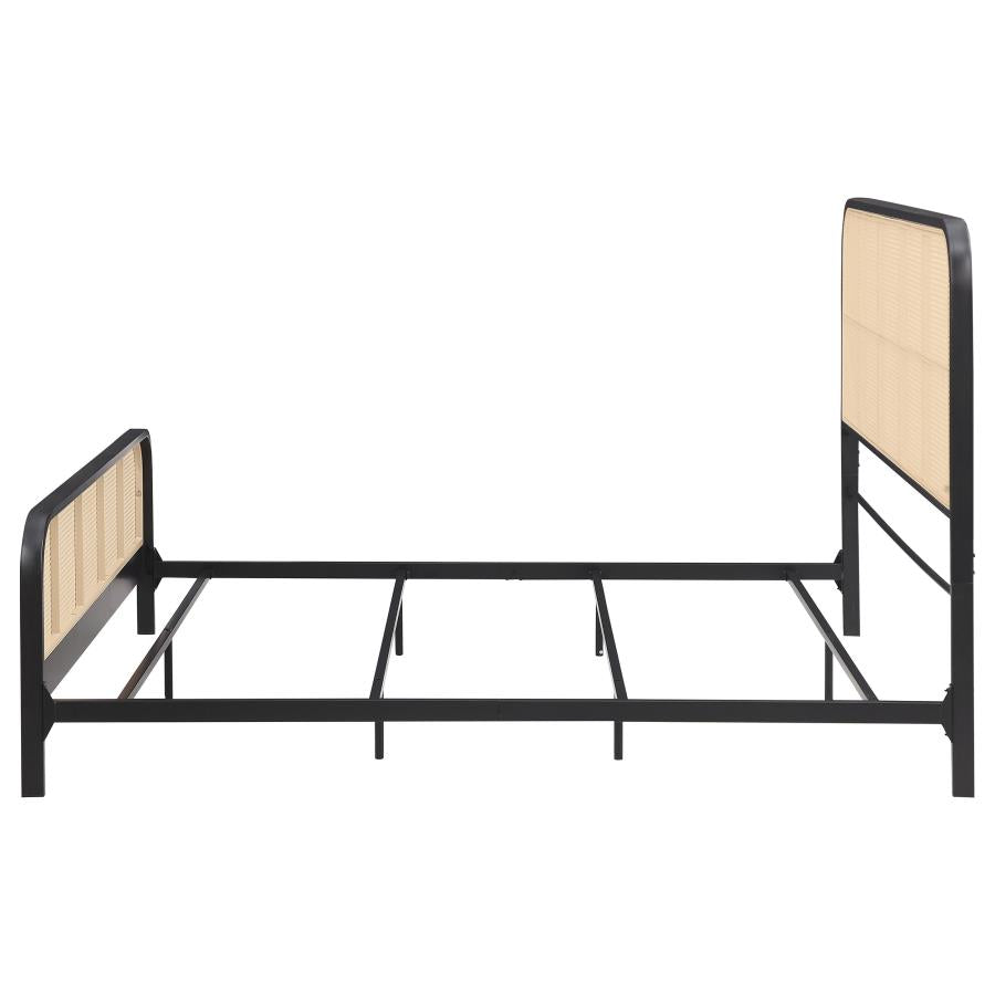 Lanewood Open Cane Webbing Metal Eastern King Bed Black - 360250KE